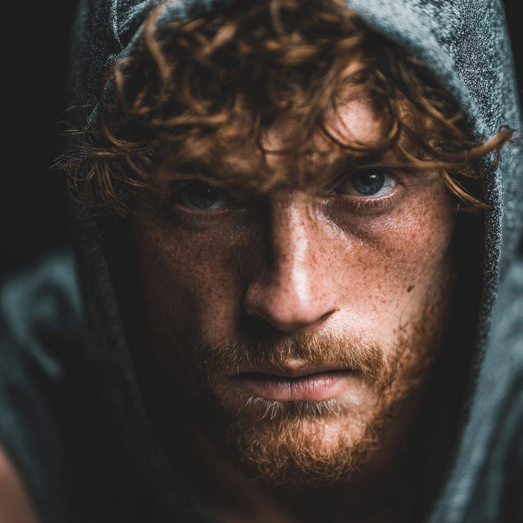 determined athlete preparing for workout with motivational mindset and focused energy